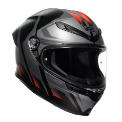 Каска AGV K6 S E2206 KARVE MATT BLACK/GREY/RED Каска AGV K6 S E2206 KARVE MATT BLACK/GREY/RED