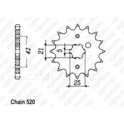 Комплект верига и пиньони REGINA YAMAHA XV250 VIRAGO 90-00