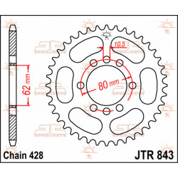 Задно зъбчато колело JTR843.48