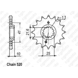 Комплект верига и пиньони REGINA YAMAHA XT660R/X 04-11 Z 08-09 Комплект верига и пиньони REGINA YAMAHA XT660R/X 04-11 Z 08-09