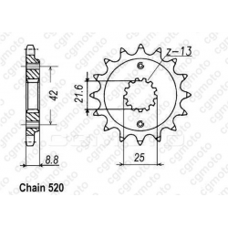 Комплект верига и пиньони REGINA KAWASAKI KLE500 05-06