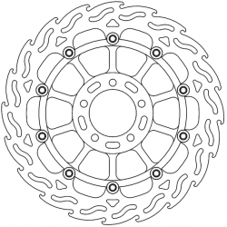 Спирачен диск MOTO-MASTER BRAKE ROTOR FLOAT FLAME DUCATI DESERT X 950 ABS Спирачен диск MOTO-MASTER BRAKE ROTOR FLOAT FLAME DUCATI DESERT X 950 ABS
