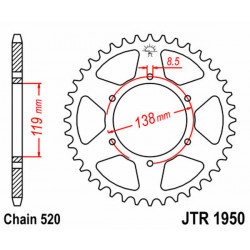 Задно зъбчато колело JTR1950.48
