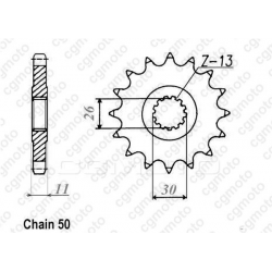 Комплект верига и пиньони REGINA YAMAHA FZ1 FAZER 1000 06-09