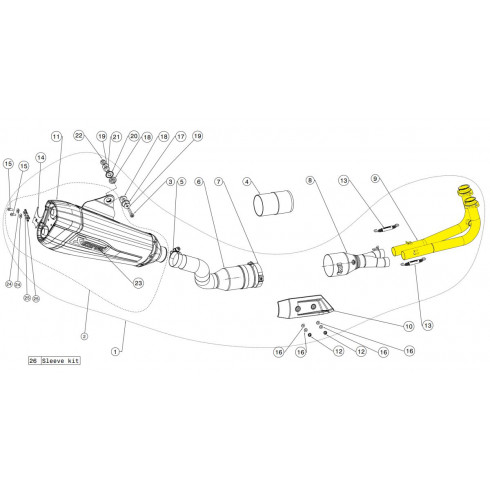 Комплект колектори неръждаема стомана AKRAPOVIC H-Y5R1 Комплект колектори неръждаема стомана AKRAPOVIC H-Y5R1