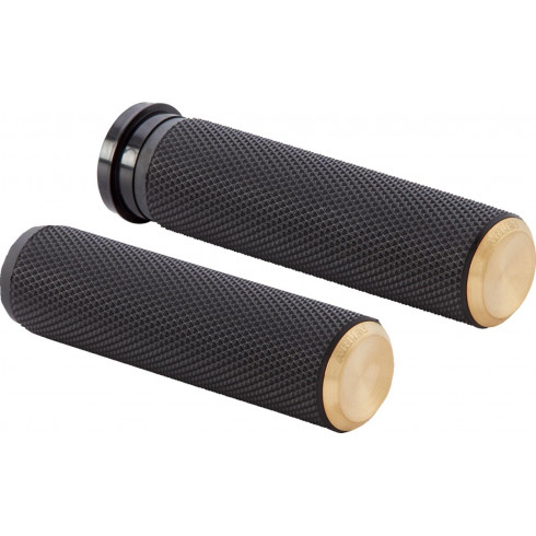 Ръкохватки FUSION KNURLED THROTTLE BY WIRE BLACK BRASS ENDCAP ARLEN NESS 07-334 Ръкохватки FUSION KNURLED THROTTLE BY WIRE BLACK BRASS ENDCAP ARLEN NESS 07-334