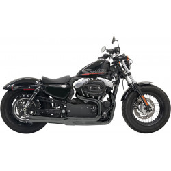 Изпускателна система ROAD RAGE II MEGA POWER кратка хромирана с черни крайни капачки BASSANI XHAUST 1X22RB