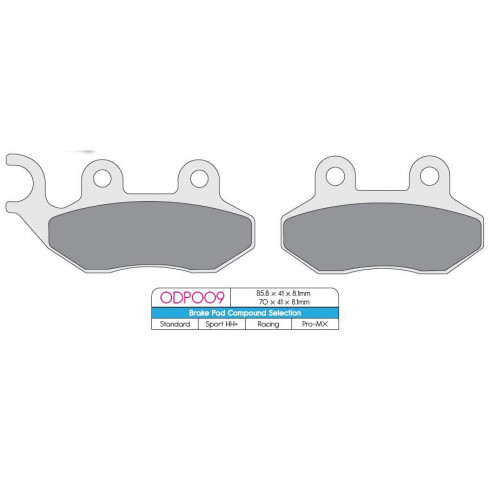 Спирачна накладка ODP organic DP BRAKES ODP009 Спирачна накладка ODP organic DP BRAKES ODP009