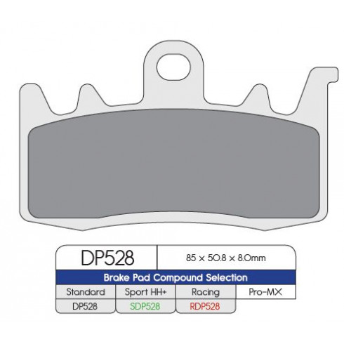 Спирачна накладка DP sintered replacement street touring off-road/ATV DP BRAKES DP528 Спирачна накладка DP sintered replacement street touring off-road/ATV DP BRAKES DP528