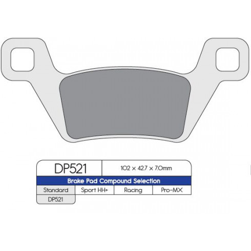 Спирачна накладка DP sintered replacement street touring off-road/ATV DP BRAKES DP521 Спирачна накладка DP sintered replacement street touring off-road/ATV DP BRAKES DP521