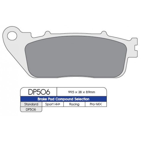Спирачна накладка DP sintered replacement street touring off-road/ATV DP BRAKES DP506 Спирачна накладка DP sintered replacement street touring off-road/ATV DP BRAKES DP506