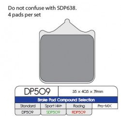Спирачна накладка DP sintered replacement street touring off-road/ATV DP BRAKES DP509