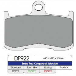 Спирачна накладка DP sintered replacement street touring off-road/ATV DP BRAKES DP922 Спирачна накладка DP sintered replacement street touring off-road/ATV DP BRAKES DP922