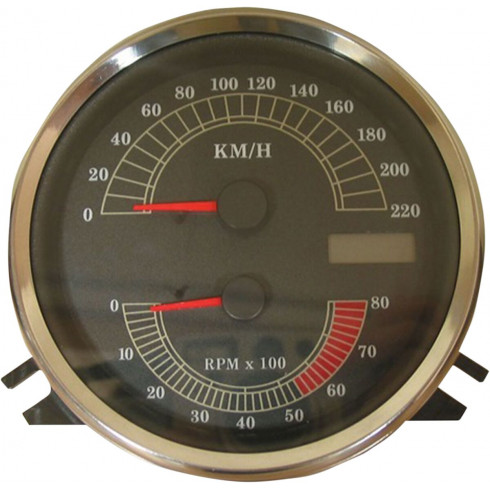 Електронен скоростомер-тахометър км/ч DRAG SPECIALTIES T21-6986A Електронен скоростомер-тахометър км/ч DRAG SPECIALTIES T21-6986A