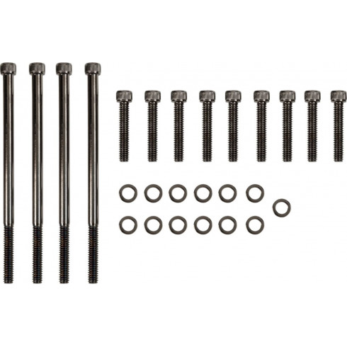 Комплект болтове за основен капак с черна хромирана глава KNURLED DRAG SPECIALTIES MK673BK Комплект болтове за основен капак с черна хромирана глава KNURLED DRAG SPECIALTIES MK673BK