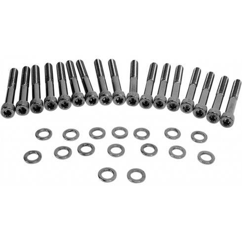 Комплект болтове за основен капак с черна хромирана глава KNURLED DRAG SPECIALTIES MK685BK Комплект болтове за основен капак с черна хромирана глава KNURLED DRAG SPECIALTIES MK685BK