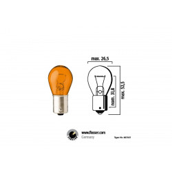 Крушка с единичен нажежаем филaмент 12V PY21W BAU15S кехлибар 10PK ДРУГИ 667107
