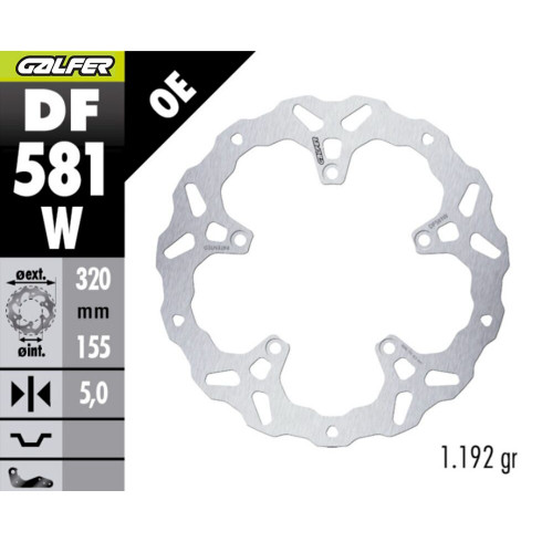Спирачен диск fixed wave GALFER DF581W Спирачен диск fixed wave GALFER DF581W