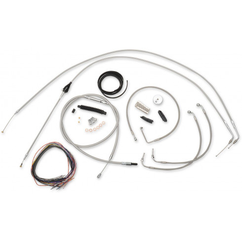 Комплект кабели и спирачни линии от неръждаема стомана, полирани за 18 Комплект кабели и спирачни линии от неръждаема стомана, полирани за 18