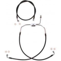 Комплект спирачни маркучи dual disc non-ABS E-Z align XR black pearl braided 19
