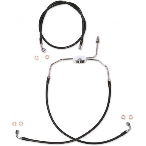 Комплект спирачни маркучи dual disc non-ABS E-Z align XR black pearl braided 25 Комплект спирачни маркучи dual disc non-ABS E-Z align XR black pearl braided 25