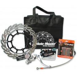 Sm race kit: 300mm floating flame, brake pads/line, 4 piston caliper/bracket, radial master cylinder MOTO-MASTER 313057 Sm race kit: 300mm floating flame, brake pads/line, 4 piston caliper/bracket, radial master cylinder MOTO-MASTER 313057