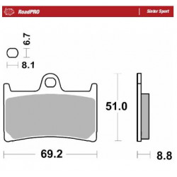Спирачна накладка ROADPRO SINTER SPORT MOTO-MASTER 402805 Спирачна накладка ROADPRO SINTER SPORT MOTO-MASTER 402805