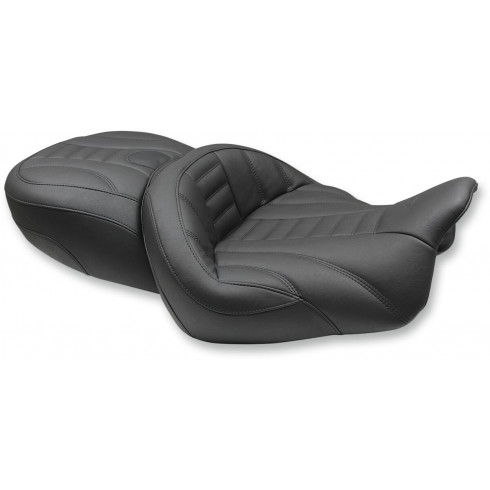 Седалка едно цяло super touring 2-up с шевове и приемник за облегалка на водача MUSTANG SEATS 79598 Седалка едно цяло super touring 2-up с шевове и приемник за облегалка на водача MUSTANG SEATS 79598