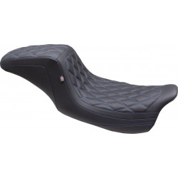 Седалка squareback 2up dbl diamond sky blue thread MUSTANG SEATS 75299SB