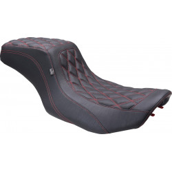 Седалка squareback ddiamond black cherry thread MUSTANG SEATS 88415DC