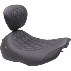 Широка седалка Tripper - Solo - тъмнокафява/черен шев MUSTANG SEATS 89503