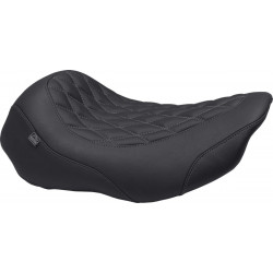 Широка седалка Tripper - соло - шевове в цвят gun metal MUSTANG SEATS 88503GM
