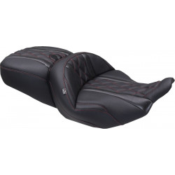 Седалка super touring DLX one piece dark cherry thread MUSTANG SEATS 89411DC Седалка super touring DLX one piece dark cherry thread MUSTANG SEATS 89411DC