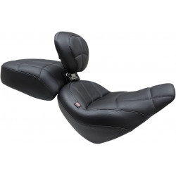 Седалка solo tour с облегалка trapezoid stitch черна MUSTANG SEATS 79494