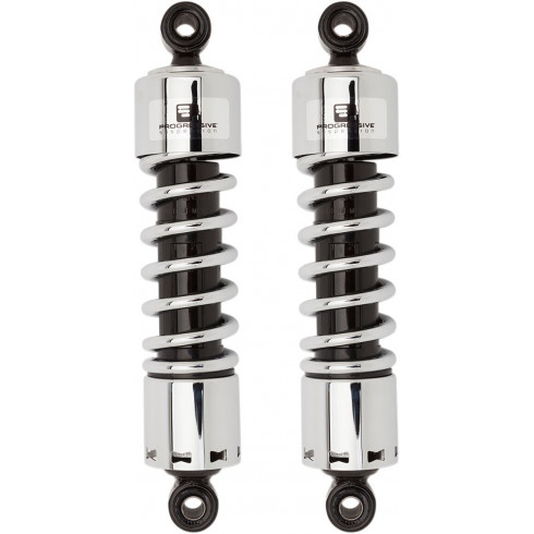 Прогресивни амортисьори 412 серия heavy duty American-tuned gas shocks без капак хром 12 Прогресивни амортисьори 412 серия heavy duty American-tuned gas shocks без капак хром 12