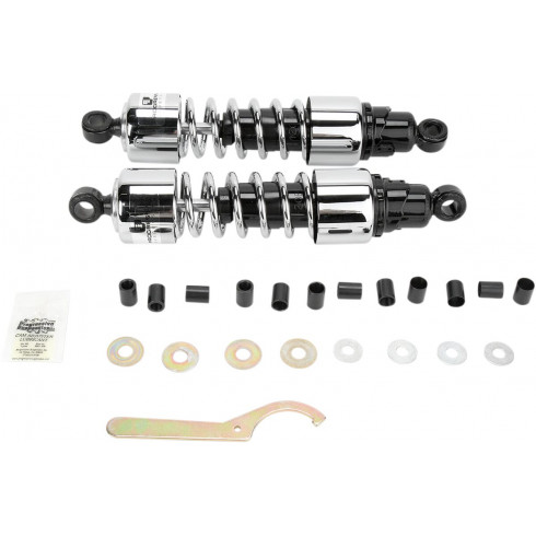 Двойни амортисьори PROGRESSIVE SUSPENSION 412 SERIES хром 13 Двойни амортисьори PROGRESSIVE SUSPENSION 412 SERIES хром 13