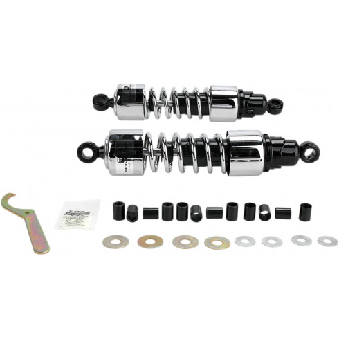 Двойни амортисьори PROGRESSIVE SUSPENSION 412 SERIES хром 13 Двойни амортисьори PROGRESSIVE SUSPENSION 412 SERIES хром 13