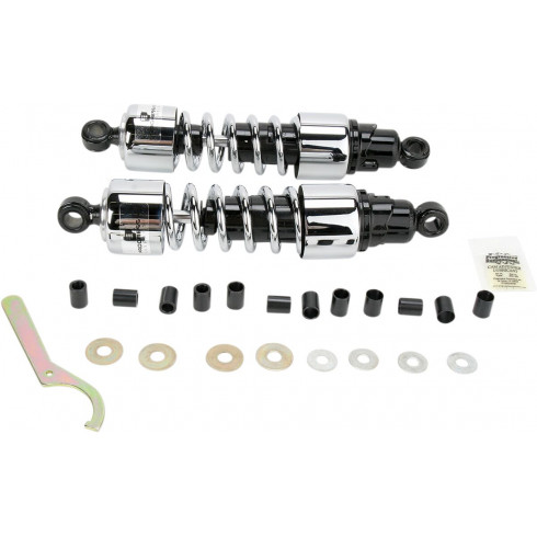 Двойни амортисьори PROGRESSIVE SUSPENSION 412 SERIES хром 13 Двойни амортисьори PROGRESSIVE SUSPENSION 412 SERIES хром 13