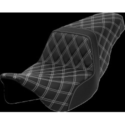 Стъпаловидна седалка - Lattice Stitch - бял шев SADDLEMEN 808-07B-17506