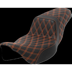 Седалка тип Step-Up - Lattice Stitch - оранжев шев - удължен обхват SADDLEMEN 808-07E-17503