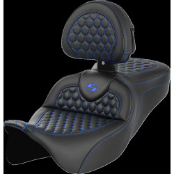 Седалка RoadSofa - Honeycomb - син шев - с облегалка SADDLEMEN 808-07B-189B1