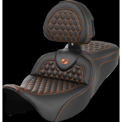 Седалка RoadSofa - Honeycomb - оранжев шев - с облегалка SADDLEMEN 808-07B-189B3