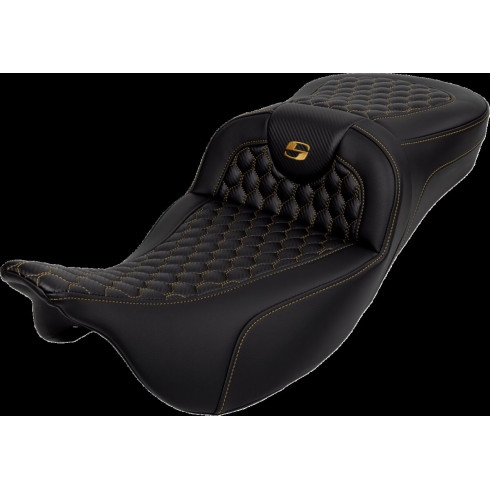 Седалка RoadSofa - Honeycomb - златен шев - без облегалка SADDLEMEN 808-07B-19007 Седалка RoadSofa - Honeycomb - златен шев - без облегалка SADDLEMEN 808-07B-19007