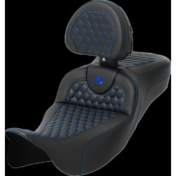 Седалка RoadSofa - Honeycomb - син шев - с облегалка SADDLEMEN 808-07B-190B1