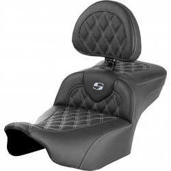 Седалка RoadSofa - с облегалка - lattice stitch - silver stitch - extended SADDLEMEN 823-07-184B5