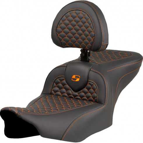 Седалка roadsofa dragon orange stitch с опора за водача SADDLEMEN 823-07-208B3 Седалка roadsofa dragon orange stitch с опора за водача SADDLEMEN 823-07-208B3