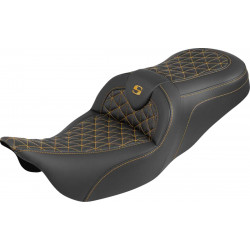 Седалка RoadSofa Tri Gripper - стандартен обхват - златен шев - без облегалка SADDLEMEN 808-07B-21007
