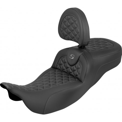 Седалка RoadSofa Tri Gripper - стандартен обхват - сив шев - с облегалка SADDLEMEN 808-07B-211B2 Седалка RoadSofa Tri Gripper - стандартен обхват - сив шев - с облегалка SADDLEMEN 808-07B-211B2