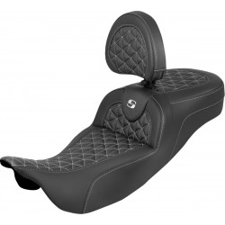 Седалка RoadSofa Tri Gripper - стандартен обхват - бял шев - с облегалка SADDLEMEN 808-07B-211B6 Седалка RoadSofa Tri Gripper - стандартен обхват - бял шев - с облегалка SADDLEMEN 808-07B-211B6