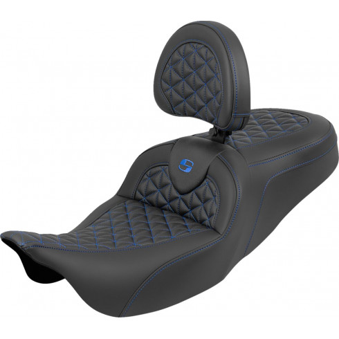 Седалка RoadSofa Tri Gripper - стандартен обхват - син шев - без облегалка SADDLEMEN 808-07B-210B1 Седалка RoadSofa Tri Gripper - стандартен обхват - син шев - без облегалка SADDLEMEN 808-07B-210B1